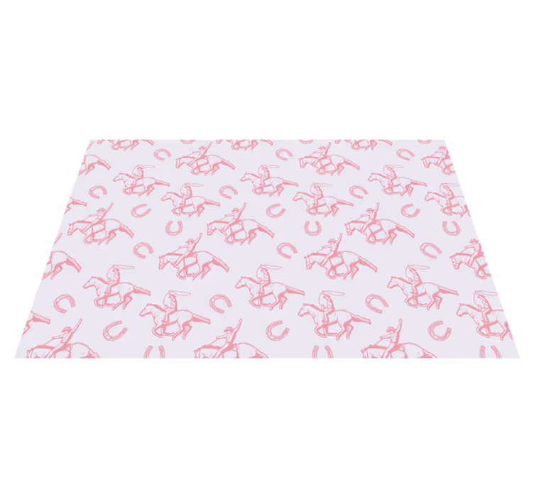 Vinyl teppich tiere im pinken cowboy-pferdemuster - TenStickers