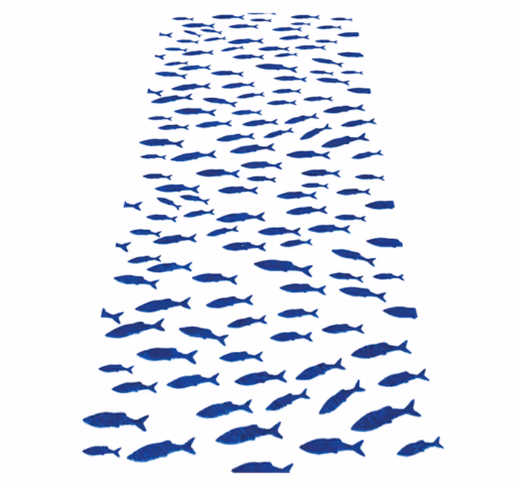 Vinyl teppich tiere mit blauem fischmuster - TenStickers