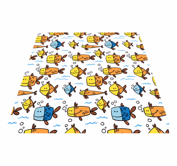 Vinyl teppich tiere bunte fische im kinderstil - TenStickers