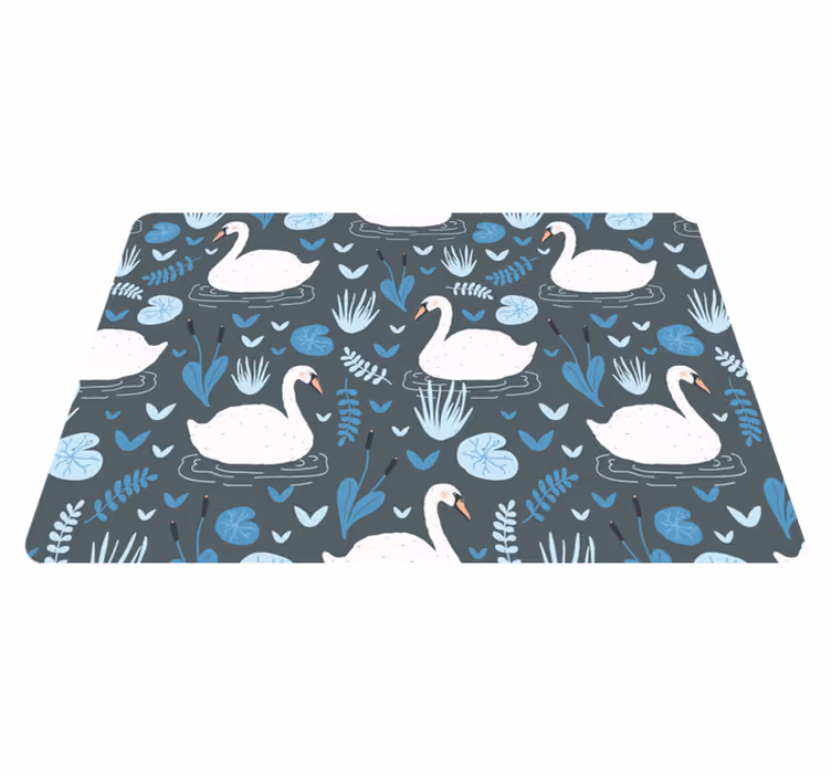 Vinyl teppich tiere elegantes muster mit schwänen - TenStickers
