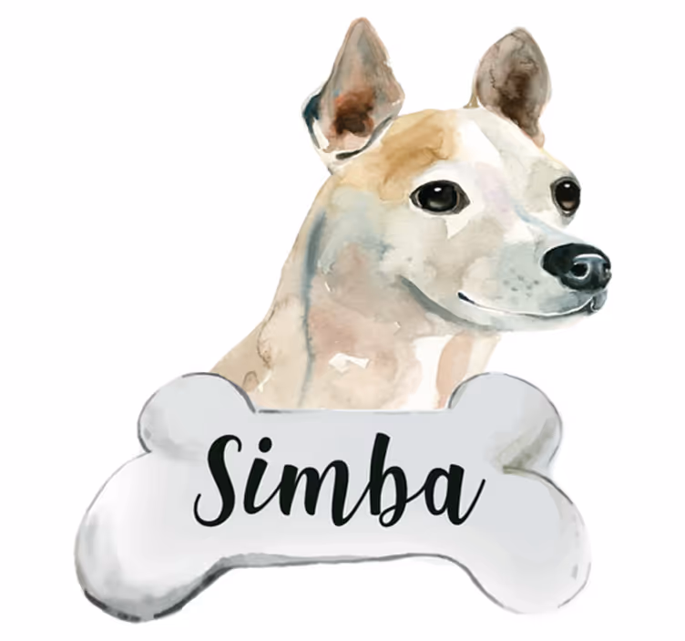 Vinyl teppich tiere hund mit namen - TenStickers