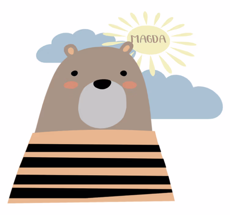 Vinyl teppich tiere anpassbarer braunbär - TenStickers