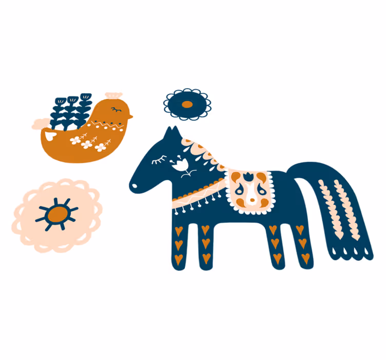 Vinyl teppich tiere bunte volkstiere - TenStickers