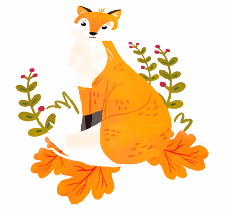 Vinyl teppich tiere verspielter orangenfuchs - TenStickers