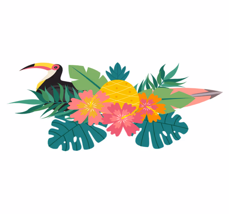Vinyl teppich tiere im tropischen vogel design - TenStickers