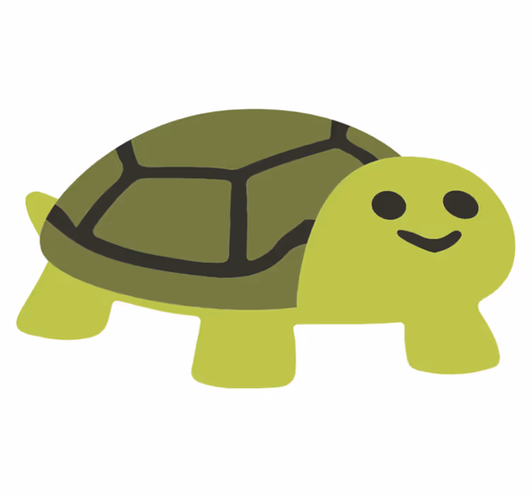 Vinyl teppich tiere mit süßem lächelndem schildkröte - TenStickers