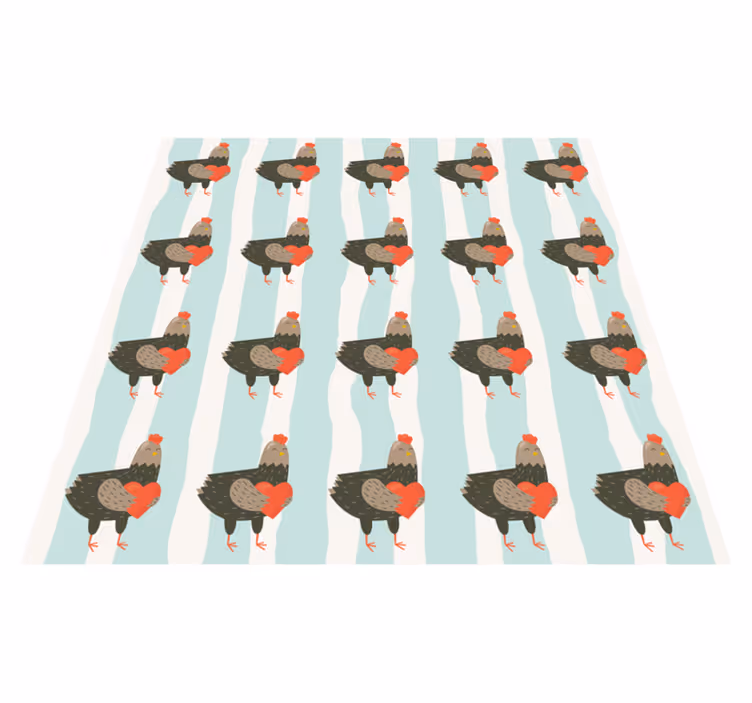 Vinyl teppich tiere mit charmantem hühnerdesign - TenStickers