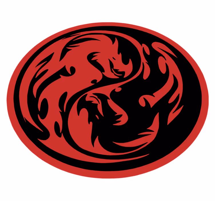 Vinyl teppich tiere yin yang drachen - TenStickers