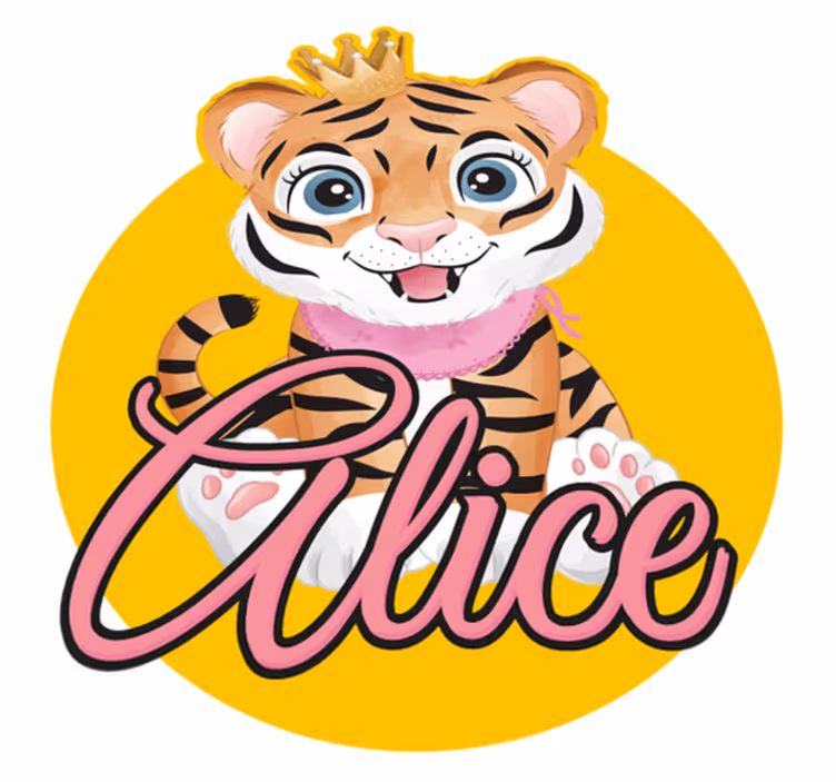 Vinyl teppich tiere mit niedlicher tigerillustration - TenStickers