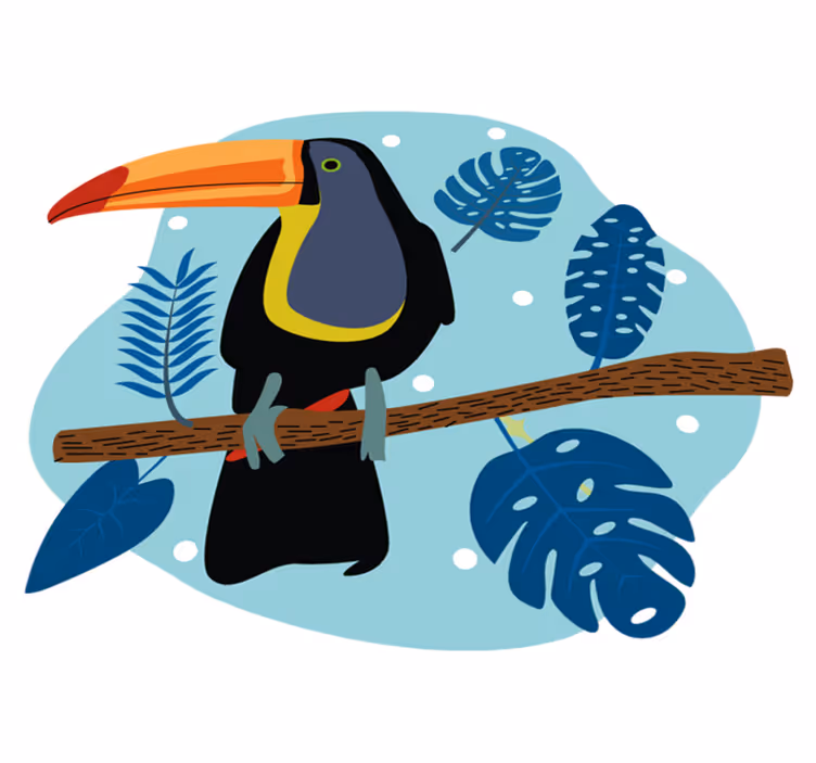 Vinyl teppich tiere tukan im tropenparadies - TenStickers