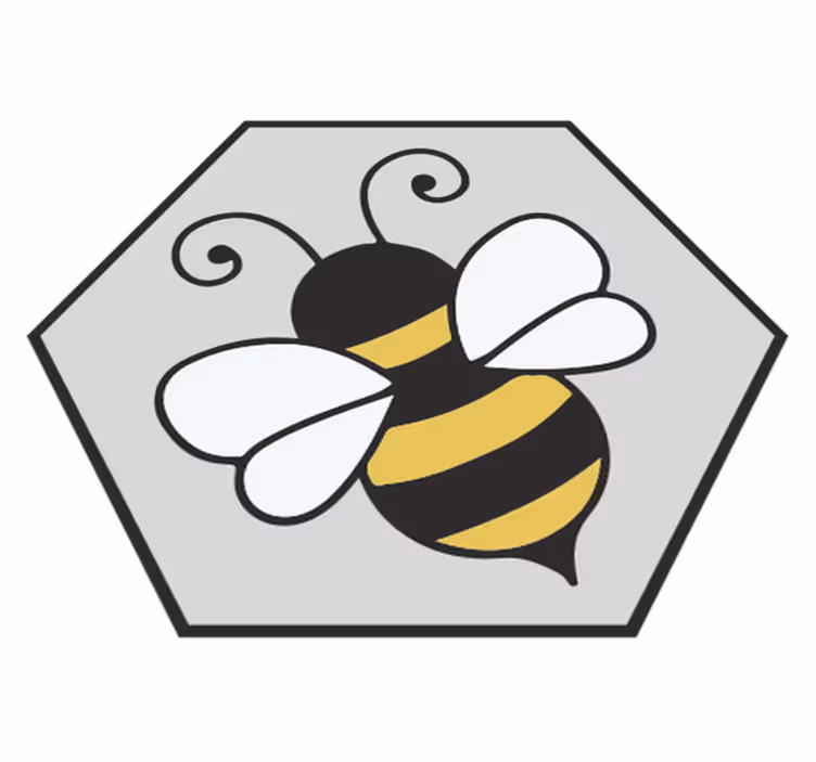 Vinyl teppich tiere im bienen-sechseck-design - TenStickers