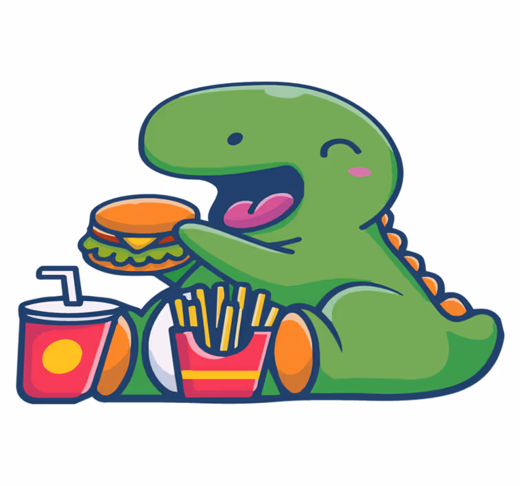 Vinyl teppich tiere glücklicher grüner dinosaurier - TenStickers