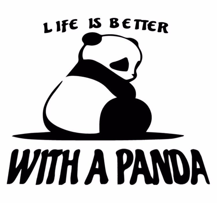 Vinyl teppich tiere panda illustration spruch - TenStickers