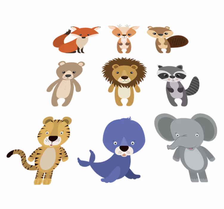 Vinyl teppich tiere für die dekoration kist - TenStickers