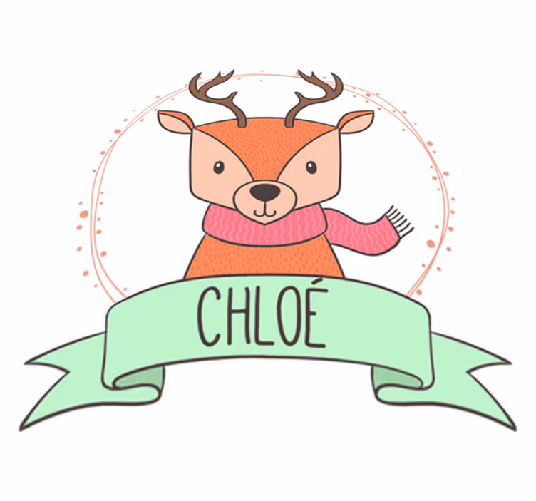 Vinyl teppich tiere baby reh mit namen - TenStickers