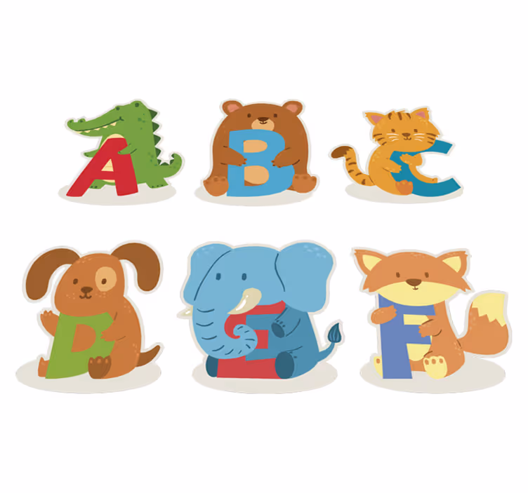 Vinyl teppich tiere abc tiere für kinder - TenStickers