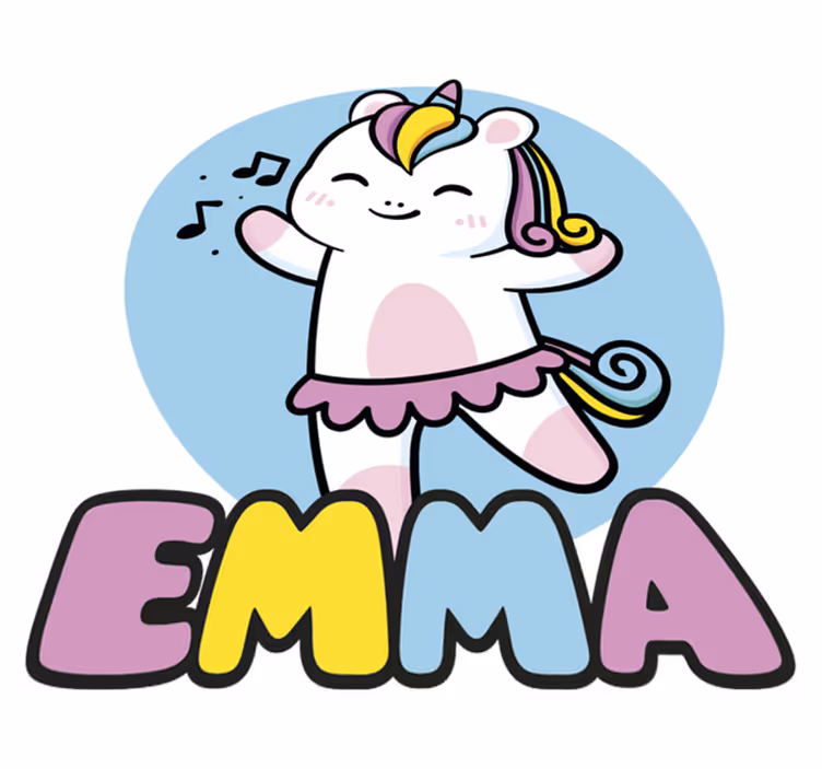 Vinyl teppich tiere ballerina einhorn - TenStickers