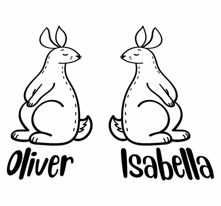 Vinyl teppich tiere personalisierte ostereierhasen - TenStickers