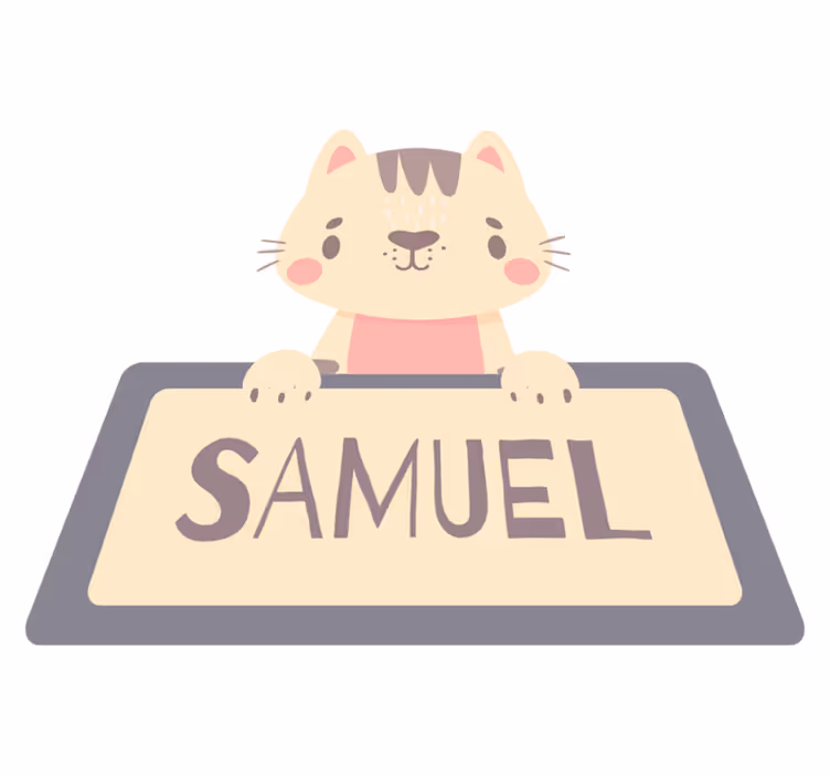 Vinyl teppich tiere mit katzenname etikettiert - TenStickers