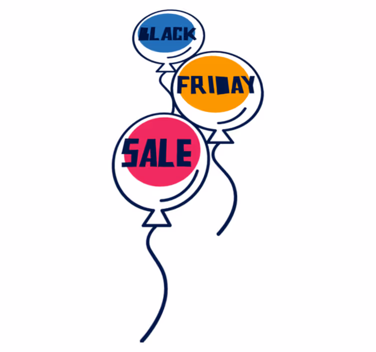 Vinyl teppich black friday bunte luftballons - TenStickers