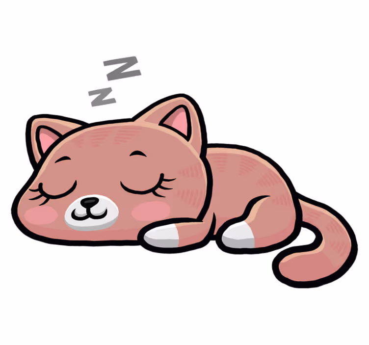 Vinyl teppich tiere schlafende katzenillustration - TenStickers