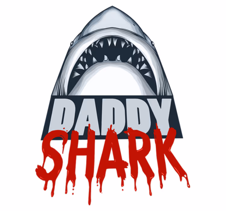 Vinyl teppich tiere daddy shark - TenStickers