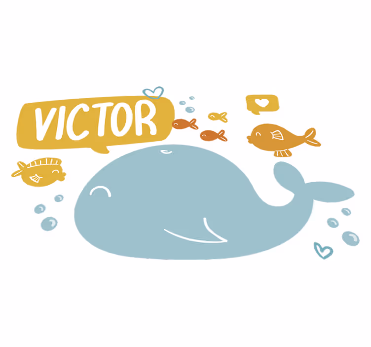 Vinyl teppich tiere mit süßem walfisch design - TenStickers
