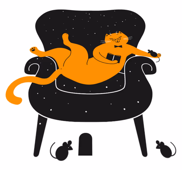 Vinyl teppich tiere katze und maus - TenStickers