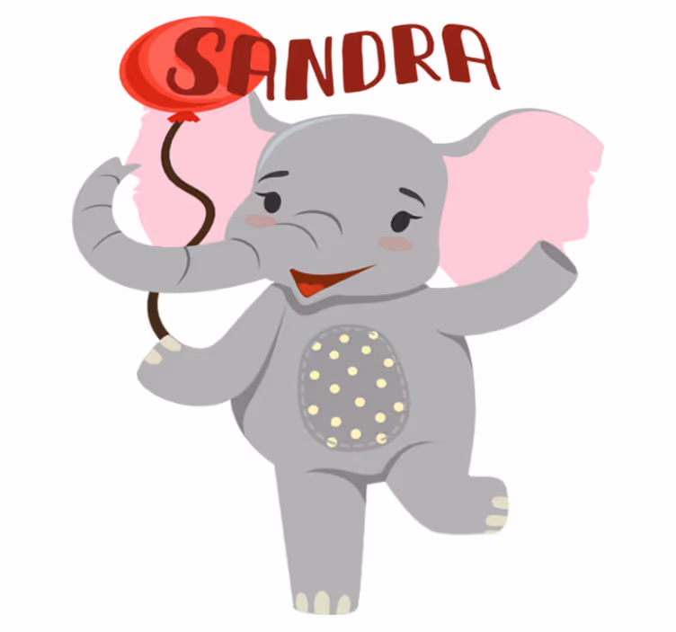 Vinyl teppich tiere elefant und ballon - TenStickers