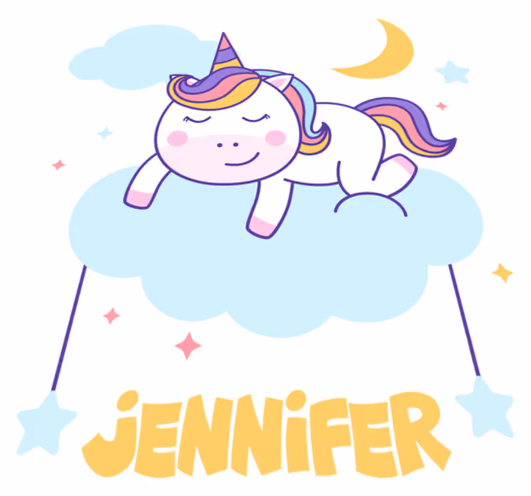 Vinyl teppich tiere schlafendes einhorn regenbogen - TenStickers