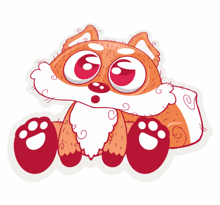 Vinyl teppich tiere mit süßem anime fuchs - TenStickers