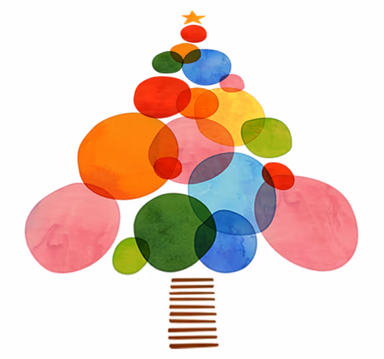 Vinyl teppich weihnachten bunte aquarelle - TenStickers