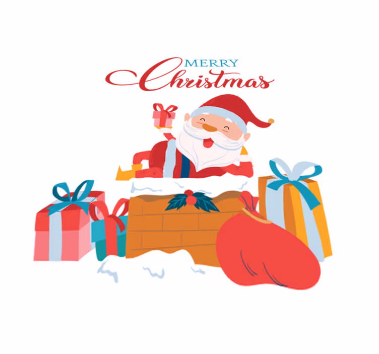 Vinyl teppich weihnachten fröhliche weihnachten mit santa - TenStickers