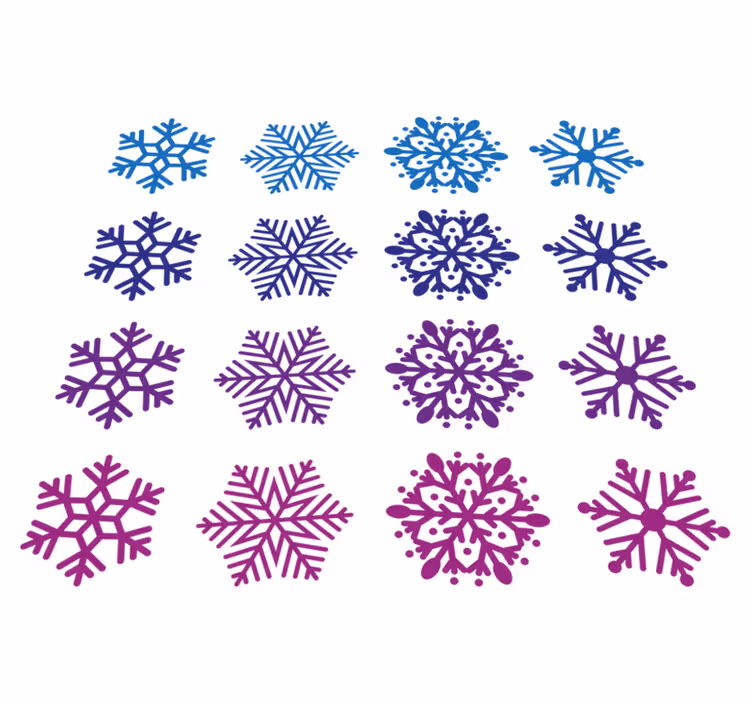 Vinyl teppich weihnachten lila und blaue schneeflocken - TenStickers