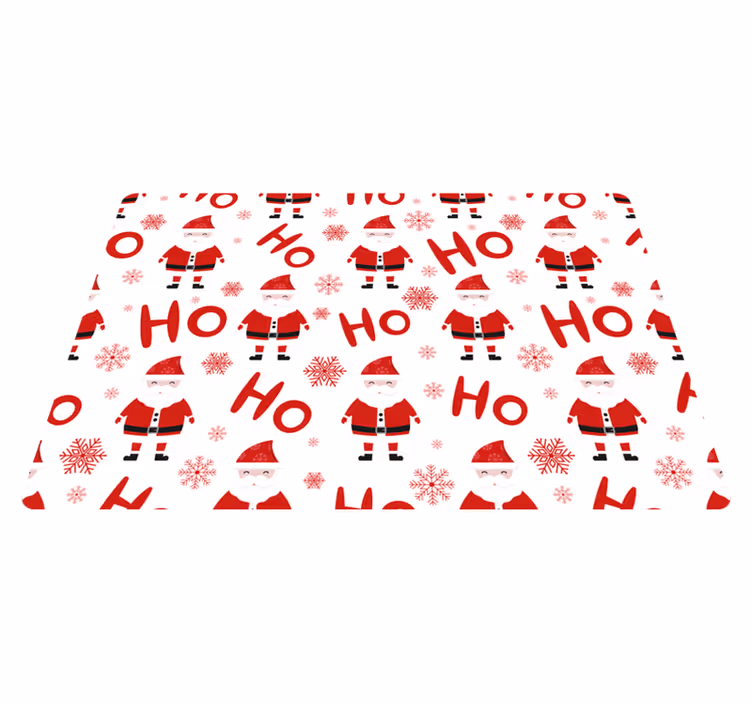 Vinyl teppich weihnachten mit santa claus und hohoho muster - TenStickers