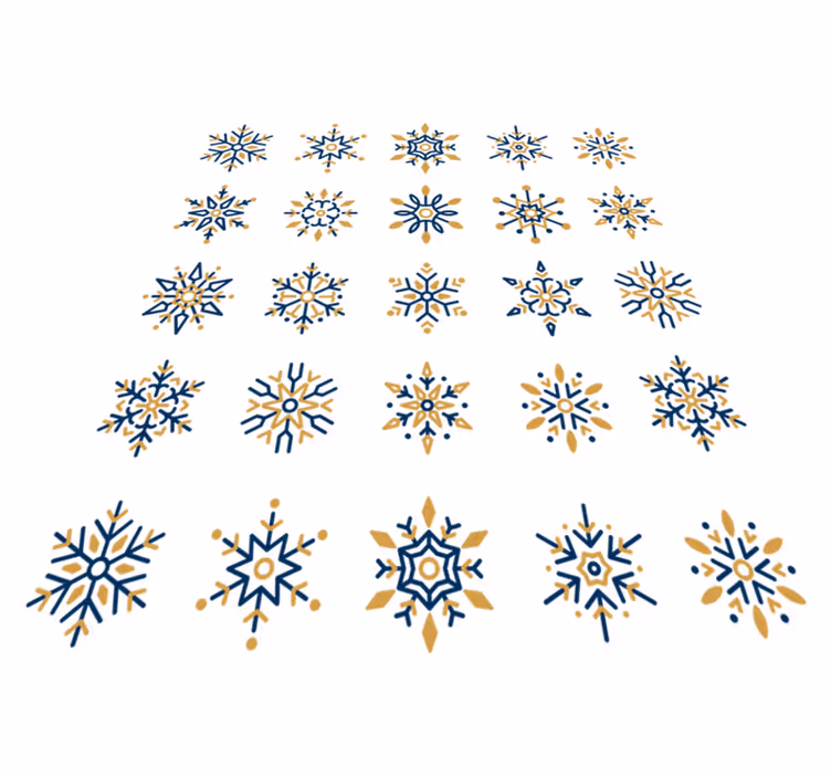 Vinyl teppich weihnachten 25 einzigartige schneeflocken - TenStickers