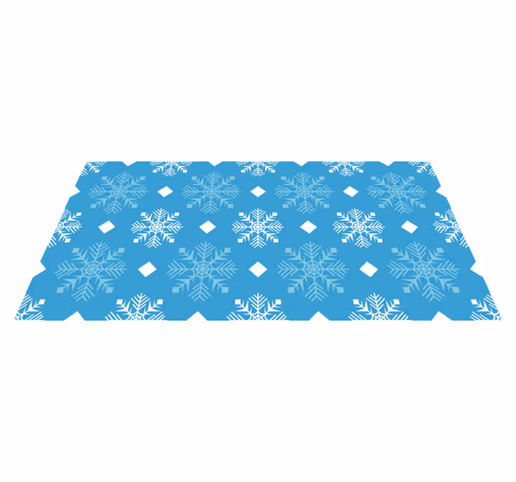 Vinyl teppich weihnachten schneeflocken in blautönen - TenStickers