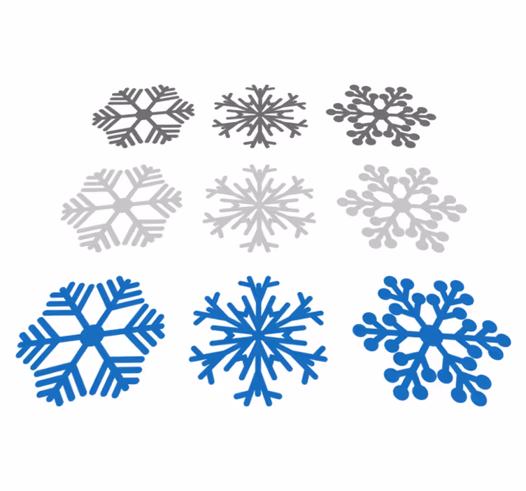 Vinyl teppich weihnachten graue und blaue schneeflocken - TenStickers