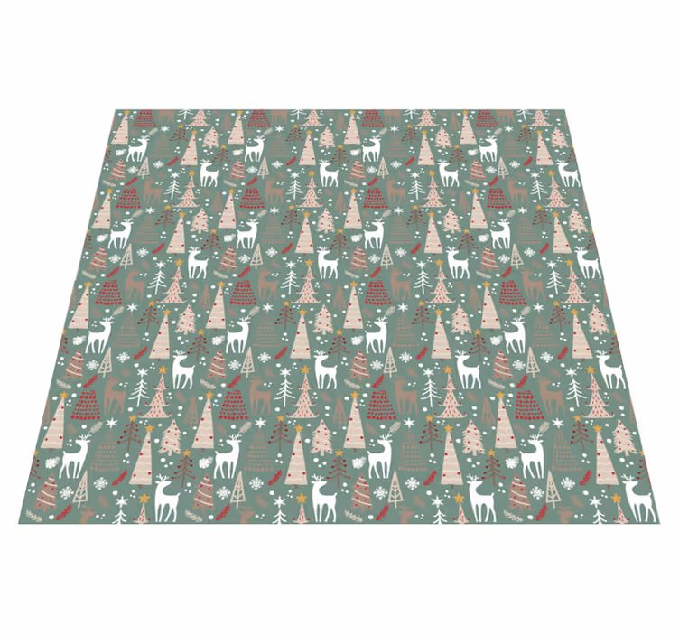 Vinyl teppich weihnachten mit waldmotiv - TenStickers