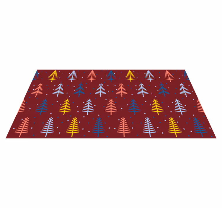 Vinyl teppich weihnachten mit buntem tannenbaum-muster - TenStickers
