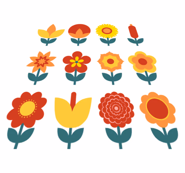 Vinyl teppich blumen sommerblumen kollektion - TenStickers