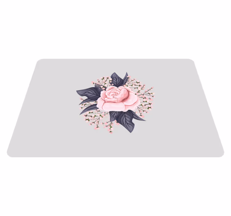 Vinyl teppich blumen mit floralen design in pink - TenStickers