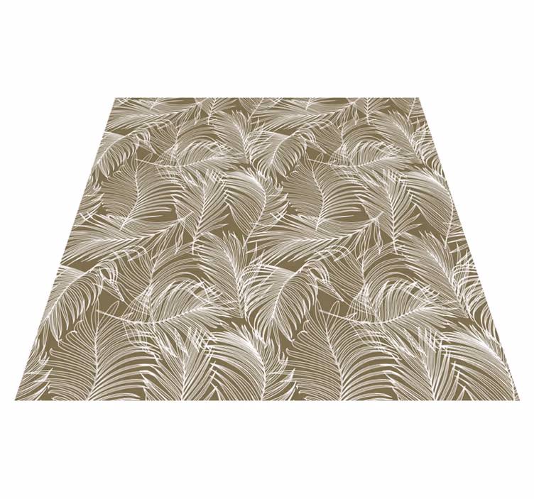Vinyl teppich blumen mit eleganten braunen blättern - TenStickers