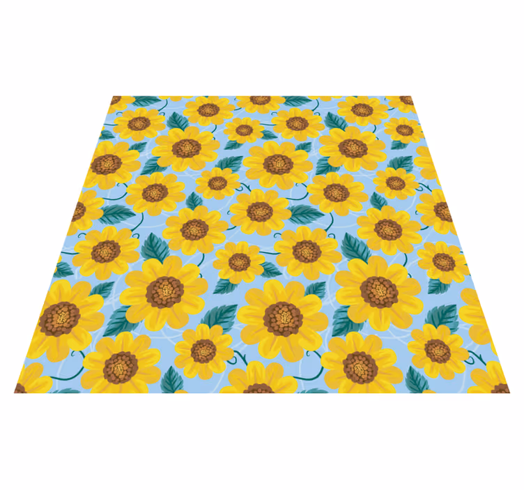 Vinyl teppich blumen mit sonnenblumenmotiven - TenStickers