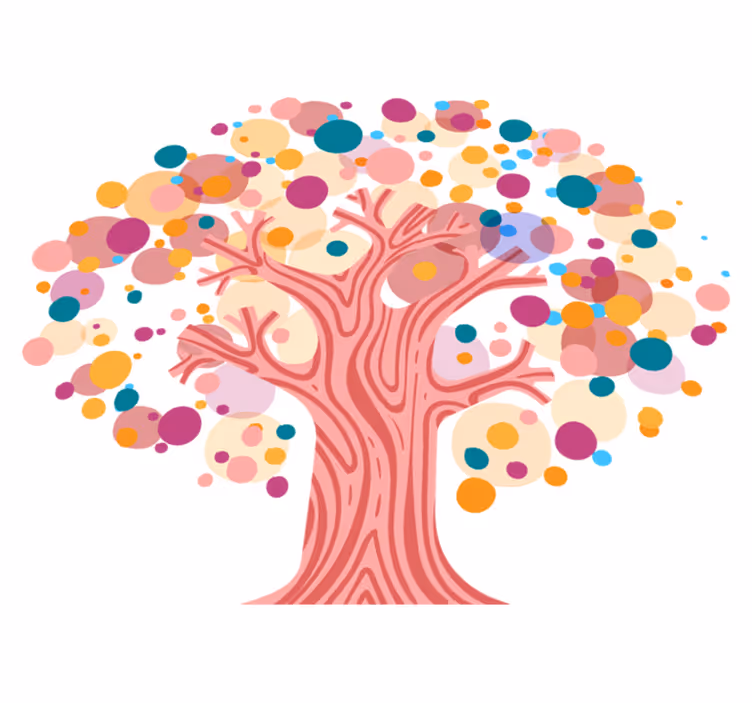 Vinyl teppich blumen bunte baum silhouette - TenStickers