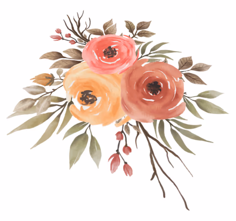 Vinyl teppich blumen wundervolle blumenkomposition - TenStickers