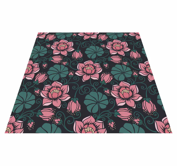 Vinyl teppich blumen mit blühenden ranken - TenStickers