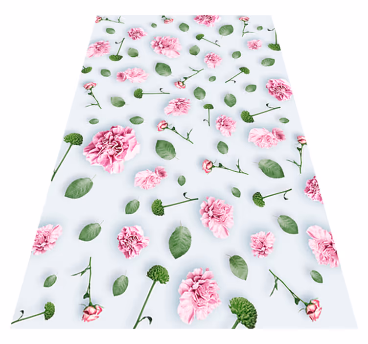 Vinyl teppich blumen pflanzen und blumen - TenStickers