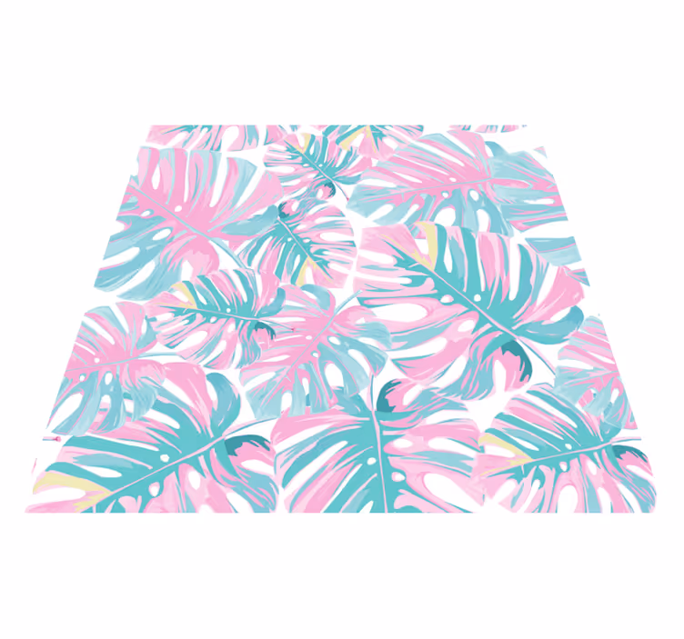 Vinyl teppich blumen mit köstlicher monstera - TenStickers