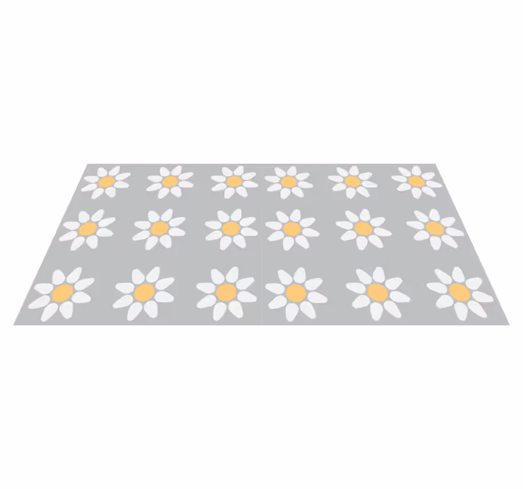 Vinyl teppich blumen gänseblümchenmuster - TenStickers